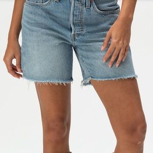 NWT LEVI'S Premium 501 Mid Thigh High Waist Womens Shorts - Fun Flare Size 30